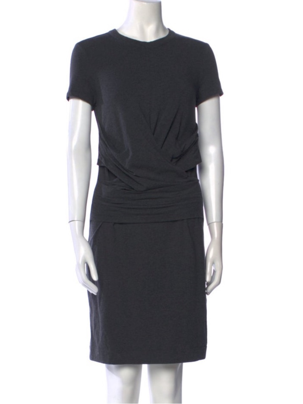Brunello Cucinelli Charcoal Short Sleeve Dress with